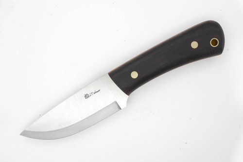 LT Wright Knives: XL Workhorse (Scandi Grind) Fixed Blade Knife - Double Red Canvas Micarta Handle, Natural Liners - Matte Finish