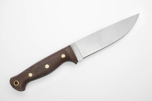 LT Wright Knives Forest Trail - A2 Steel - Flat Grind - Rustic Brown Canvas Micarta Handle - Matte Finish