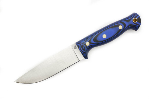 LT Wright Knives Forest Trail - A2 Steel - Flat Grind - Blue and Black G10 Handle - Matte Finish
