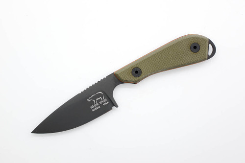 White River Knives M1 Backpacker Pro - Green/Orange Textured G10 Handle - Black Coated Blade White River Knives M1 Backpacker Pro - Green/Orange Textured G10 Handle - Black Coated Blade