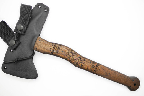 Winkler Knives - Wild Bill Axe - 80CRV2 Steel - Walnut Handle - Tribal Artwork