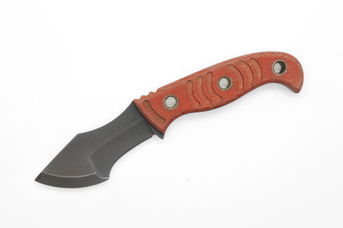 Dave Wenger Blades: Aphid Tracker - Nitro-V Stainless Steel - Burnt Orange Canvas Micarta - Kydex Sheath