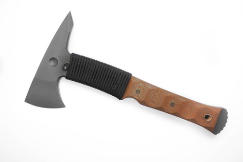 Dave Wenger Loki Hawk | 80CRV2 Steel | Vintage Linen Micarta Handle