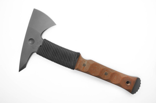 Dave Wenger Loki Hawk | 80CRV2 Steel | Vintage Linen Micarta Handle