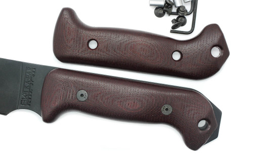 TKC: Handle for Becker BK2, 3, 4, 5, 7, 9, 10, 21, 32, 39, 82, 92 - Double Red Canvas Micarta