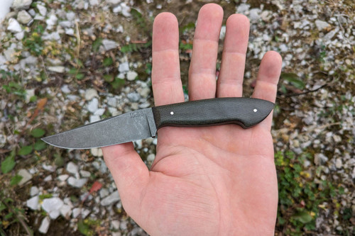 15:58 Knife Co: Neches Hunter EDC - 52100 Steel - Green Canvas Micarta Handle- Leather Sheath - by Josh Fisher