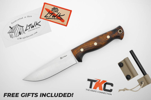 *Christmas Special* LT Wright Knives: Forest Trail - MagnaCut Steel - Saber Grind - Desert Ironwood Handle - FREE Black Liners! - 4