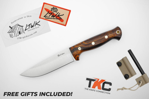 *Christmas Special* LT Wright Knives: Forest Trail - MagnaCut Steel - Saber Grind - Desert Ironwood Handle - FREE Black Liners! - 5