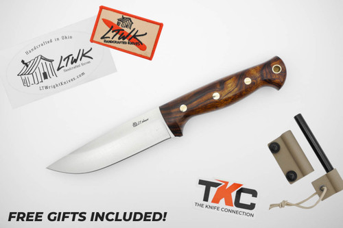 *Christmas Special* LT Wright Knives: Forest Trail - MagnaCut Steel - Saber Grind - Desert Ironwood Handle - FREE Black Liners! - 9