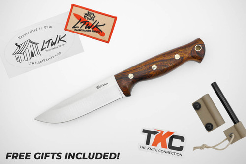 *Christmas Special* LT Wright Knives: Forest Trail - MagnaCut Steel - Saber Grind - Desert Ironwood Handle - FREE Black Liners! - 11
