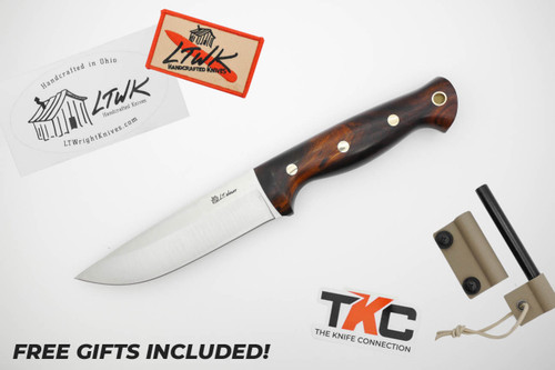 *Christmas Special* LT Wright Knives: Forest Trail - MagnaCut Steel - Saber Grind - Desert Ironwood Handle - FREE Black Liners! - 12