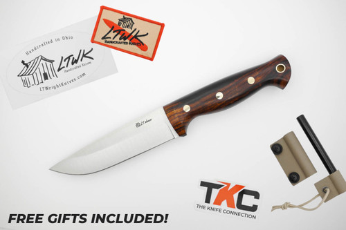 *Christmas Special* LT Wright Knives: Forest Trail - MagnaCut Steel - Saber Grind - Desert Ironwood Handle - FREE Black Liners! - 18