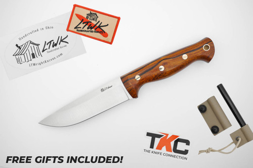 *Christmas Special* LT Wright Knives: Forest Trail - MagnaCut Steel - Saber Grind - Desert Ironwood Handle - FREE Black Liners! - 19