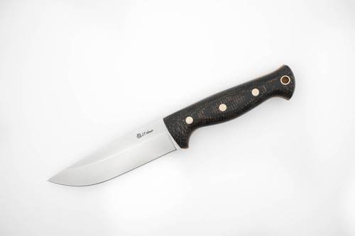 *Christmas Special* LT Wright Knives: Forest Trail - MagnaCut Steel - Saber Grind - Black Linen Micarta w/ Brown Burlap Handle - Natural Liners - Matte