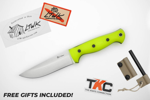 *Christmas Special* LT Wright Knives: Forest Trail - MagnaCut Steel - Saber Grind - Hi-Viz Yellow G10 Handle - Black Liners & Pins - Matte