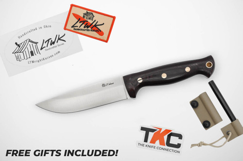 *Christmas Special* LT Wright Knives: Forest Trail - MagnaCut Steel - Saber Grind - Double Red Canvas Micarta Handle - White Liners - Polished