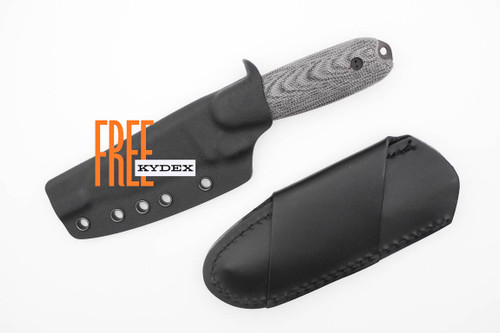 Bradford Knives: Guardian3.5 - CPM MagnaCut Steel - Sheepsfoot Saber Grind - Black DLC Blade - 3D Black Canvas Micarta Handle - FREE Kydex Sheath!