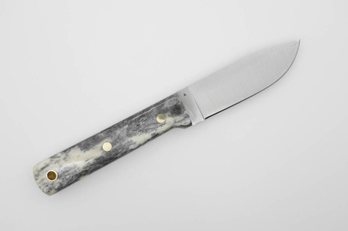 LT Wright Knives Maverick Scout - A2 Steel - Flat Grind - Dyed Bone w/ Snakeskin Liners - 1