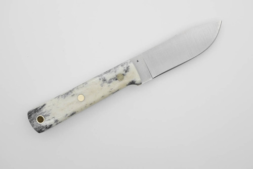 LT Wright Knives Maverick Scout - A2 Steel - Flat Grind - Dyed Bone w/ Snakeskin Liners - 3