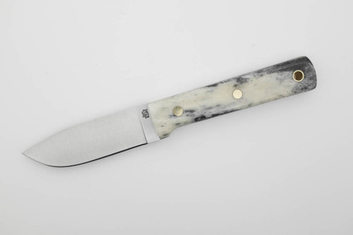 LT Wright Knives Maverick Scout - A2 Steel - Flat Grind - Dyed Bone w/ Snakeskin Liners - 4