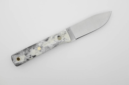LT Wright Knives Maverick Scout - A2 Steel - Flat Grind - Dyed Bone w/ Snakeskin Liners - 4