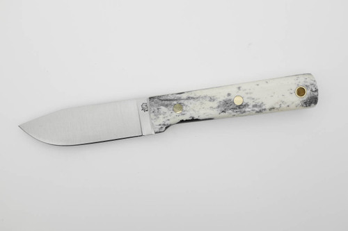 LT Wright Knives Maverick Scout - A2 Steel - Flat Grind - Dyed Bone w/ Snakeskin Liners - 5