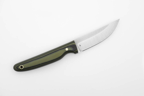 LT Wright Knives: APEX - A2 Steel - Saber Grind - Fixed Blade Knife w/ OD Green and Black G10 Handle