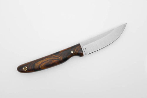 LT Wright Knives: APEX - A2 Steel - Saber Grind - Desert Ironwood w/ Black Liners Handle - 4