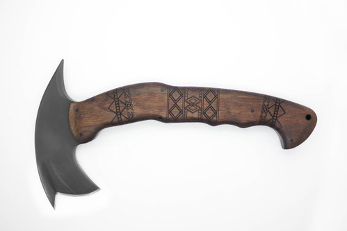 Winkler Knives - RnD Compact Front Spike Axe - 80CRV2 Steel - Walnut Handle - Tribal Artwork