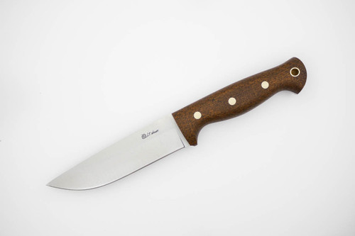 LT Wright Knives Forest Trail - A2 Steel - Saber Grind - Brown Burlap Handle - Matte Finish