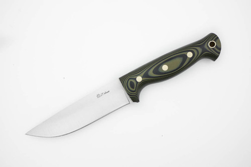 LT Wright Knives Forest Trail - A2 Steel - Saber Grind - Green and Black G10 Handle - Matte Finish