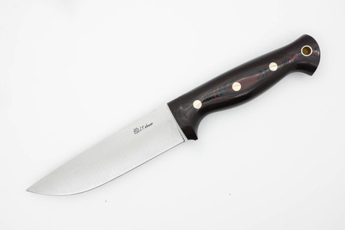 LT Wright Knives Forest Trail - A2 Steel - Saber Grind - Red and Black G10 Handle - Polished Finish