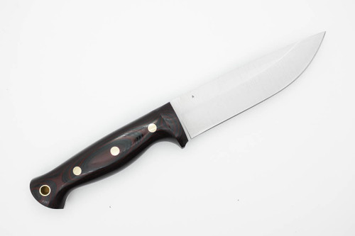 LT Wright Knives Forest Trail - A2 Steel - Saber Grind - Red and Black G10 Handle - Polished Finish