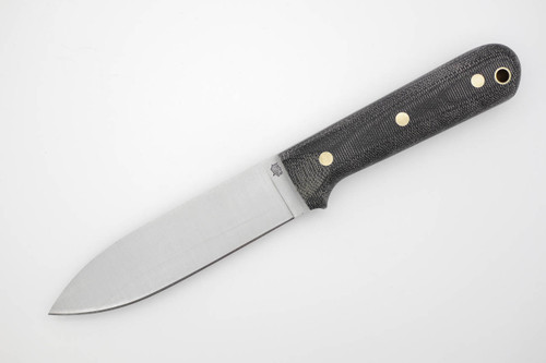 LT Wright Knives Gen 5 - A2 Steel - Flat Grind - Black Canvas Micarta - White Liners - Matte Finish