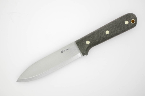 LT Wright Knives Gen 5 - A2 Steel - Scandi Grind - Green Canvas Micarta - Natural Liners - Matte Finish