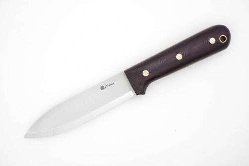 LT Wright Knives Gen 5 - A2 Steel - Scandi Grind - Double Red Canvas Micarta - Natural Liners - Matte Finish