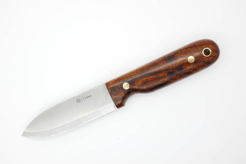 LT Wright Knives Bushcrafter - A2 Steel - Scandi Grind - Desert Ironwood Handle - Black Liners - 9