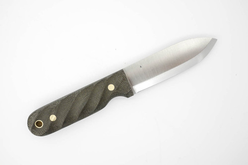 LT Wright Knives Bushcrafter - A2 Steel - Scandi Grind - Green Canvas Micarta Twisted Handle