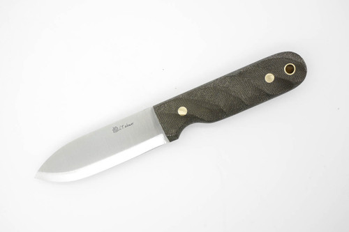 LT Wright Knives Bushcrafter - A2 Steel - Scandi Grind - Green Canvas Micarta Twisted Handle