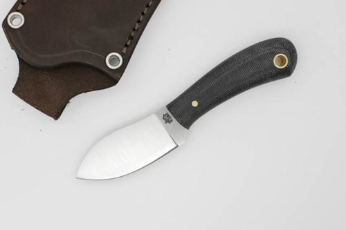 LT Wright Knives Lil Muk - Flat Grind - MagnaCut Steel - Black Canvas Micarta - Matte