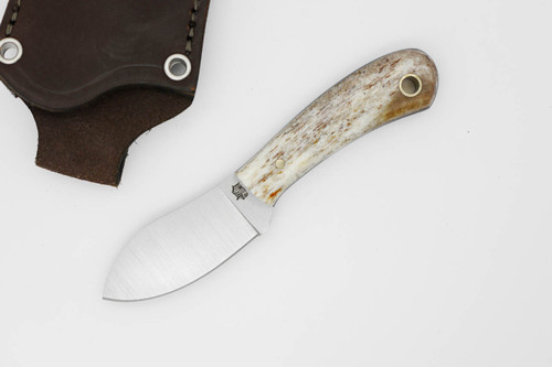 LT Wright Knives Lil Muk - Flat Grind - MagnaCut Steel - Brown Dyed Bone w/ FREE Black Liners - 1