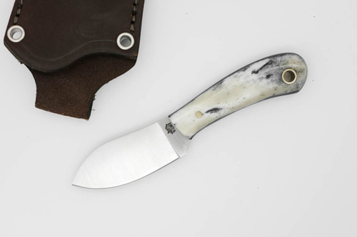 LT Wright Knives Lil Muk - Flat Grind - MagnaCut Steel - Black Dyed Bone w/ FREE Black Liners - 2