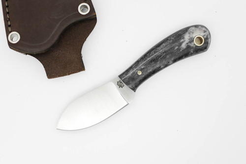 LT Wright Knives Lil Muk - Flat Grind - MagnaCut Steel - Black Dyed Bone w/ FREE Black Liners - 3