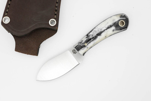 LT Wright Knives Lil Muk - Flat Grind - MagnaCut Steel - Black Dyed Bone w/ FREE Black Liners - 4