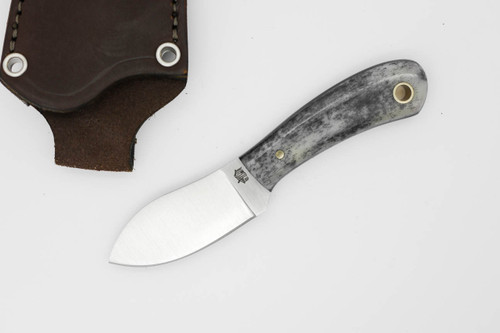 LT Wright Knives Lil Muk - Flat Grind - MagnaCut Steel - Black Dyed Bone w/ FREE Black Liners - 5