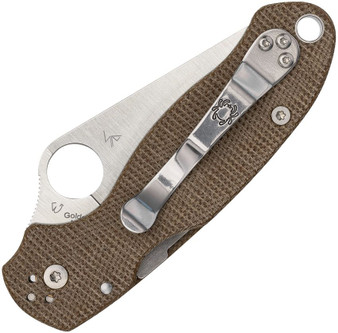 Spyderco: Para 3 - CPM Cru-Wear Steel Folding Blade Knife w/ Brown Canvas Micarta Handle - SC223MPCW Spyderco: Para 3 - CPM Cru-Wear Steel Folding Blade Knife w/ Brown Canvas Micarta Handle - SC223MPCW