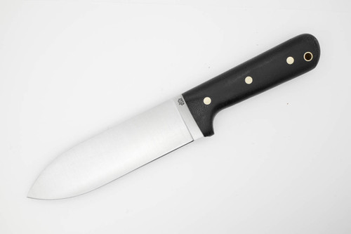 LT Wright Knives Gen 3 - O1 - Flat Grind - Black Canvas Micarta w/ White Liners - Matte Finish