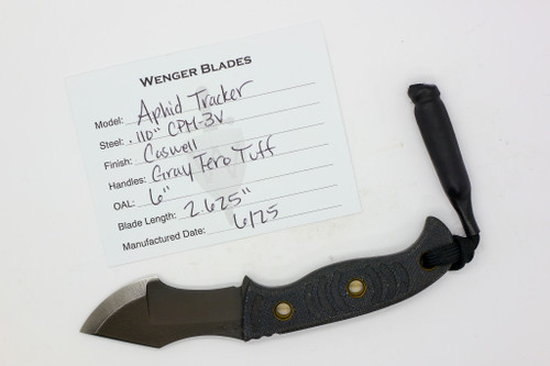 Dave Wenger Blades: Aphid Tracker - CPM-3V - Gray Tero Tuff - Kydex Sheath Dave Wenger Blades: Aphid Tracker - CPM-3V - Gray Tero Tuff - Kydex Sheath