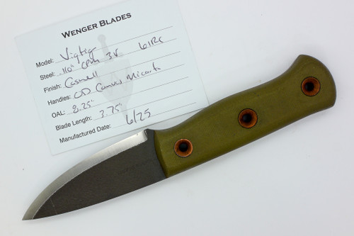 Dave Wenger Blades: Vigtig- CPM 3V Steel - OD Canvas Micarta - Kydex Sheath