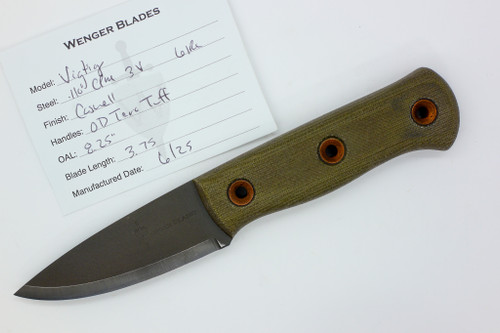 Dave Wenger Blades: Vigtig- CPM 3V Steel - OD Tero Tuff - Kydex Sheath Dave Wenger Blades: Vigtig- CPM 3V Steel - OD Tero Tuff - Kydex Sheath